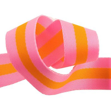 Tula Pink Webbing: 1.5 in- Orange Fizz
