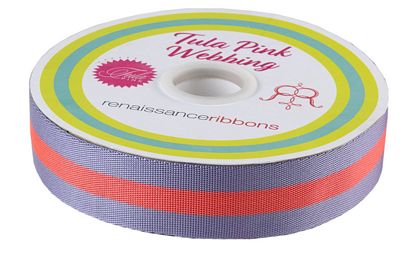 Tula Pink Webbing: 1.5 in- Peach Berry