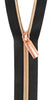 Sallie Tomato: #5 Zippers by the Yard-Black/Rose Gold