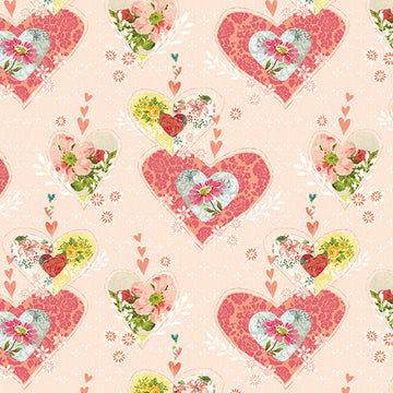 Be the Light: Hearts in Light Rose (1/4 Yard)
