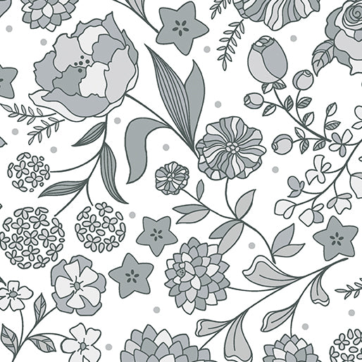 Amanda Murphy BOTANICA: Feature-Gray (1/4 Yard)