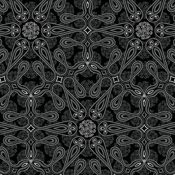 Amanda Murphy BOTANICA: Medallion-Charcoal (1/4 Yard)