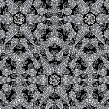 Amanda Murphy BOTANICA: Medallion-Steel (1/4 Yard)