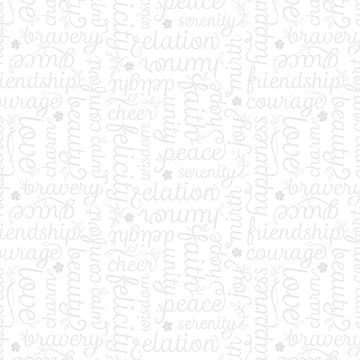 Amanda Murphy BOTANICA: Script-White (1/4 Yard)