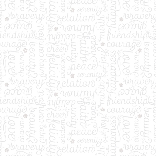 Amanda Murphy BOTANICA: Script-White (1/4 Yard)