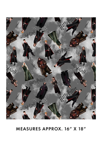 HARRY POTTER: Characters-Gray (1/4 Yard)