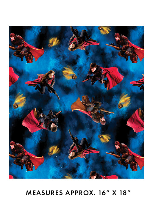 HARRY POTTER: Playing Quidditch-Blue (1/4 Yard)