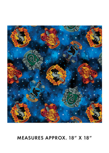 HARRY POTTER: Hogwarts Crests-Blue (1/4 Yard)