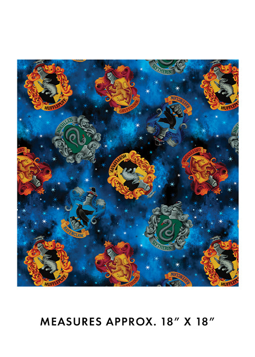 HARRY POTTER: Hogwarts Crests-Blue (1/4 Yard)