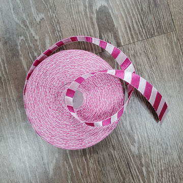 Bicolor Webbing: 25mm- Sangria/Silver