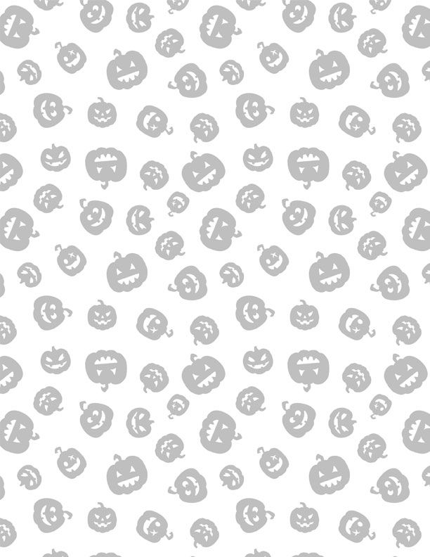 SPOOKY SPECTABLE: Pumpkin Toss-White/White (1/4 Yard)