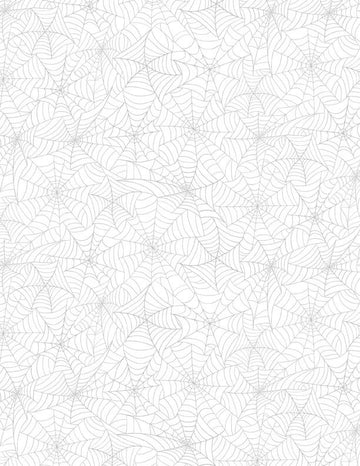 SPOOKY SPECTABLE: Spider Web All Over-White/White (1/4 Yard)