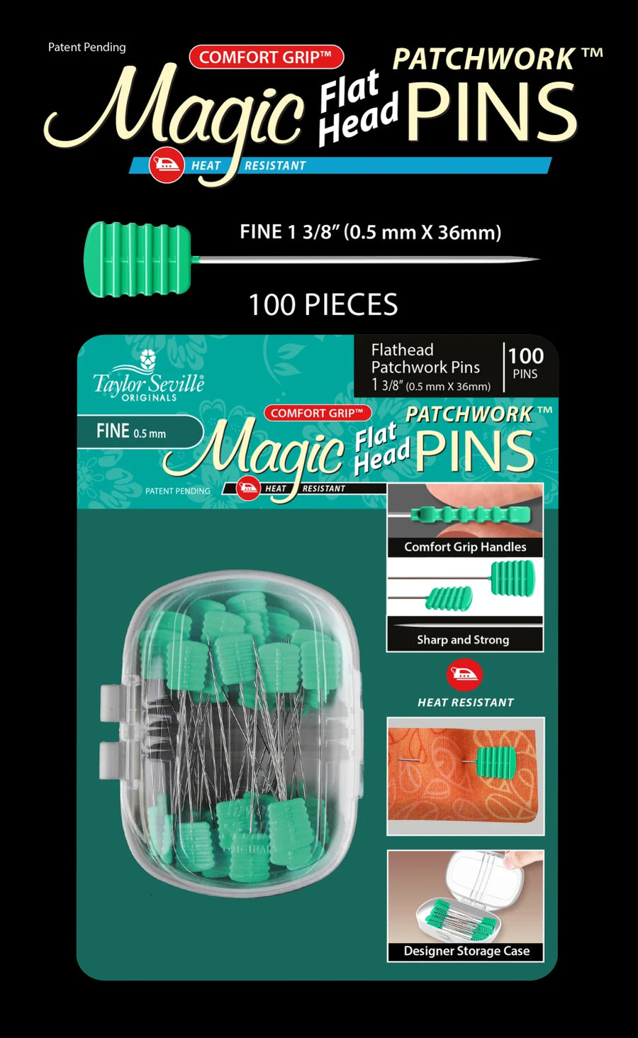 MAGIC: Pins Flathead Patchwork- Fine (100pc)