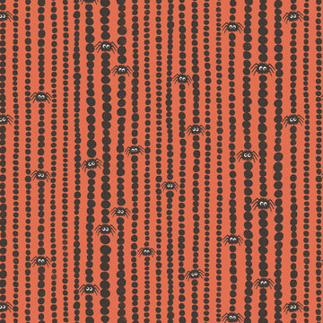 GOTHIC WHIMSY: Spiders Stripes-Red/Black (1/4 Yard)