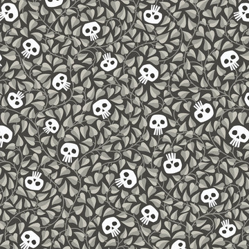 GOTHIC WHIMSY: Poison Ivy-Black/Gray (1/4 Yard)