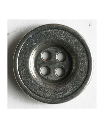 Full metal button 15mm Antique silver