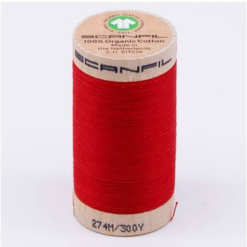 Scanfil: Organic Cotton Thread 30wt- High Risk Red 4805