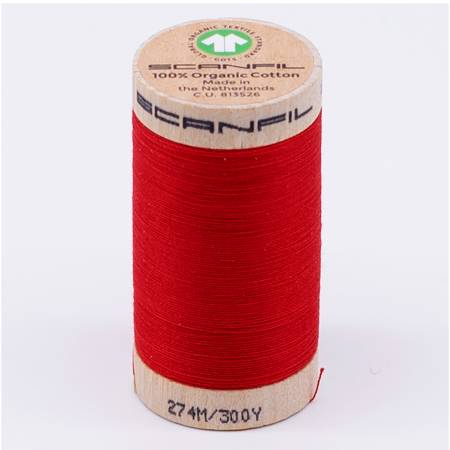Scanfil: Organic Cotton Thread 30wt- High Risk Red 4805