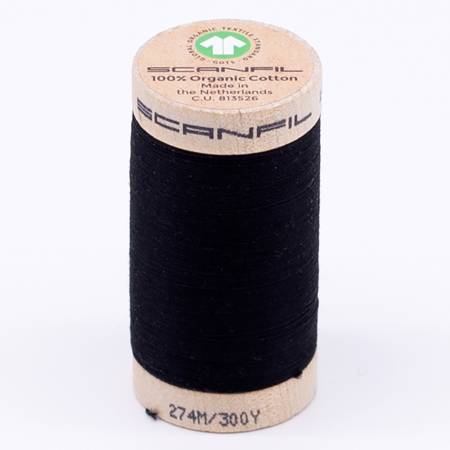 Scanfil: Organic Cotton Thread 30wt- Jet Black 4808