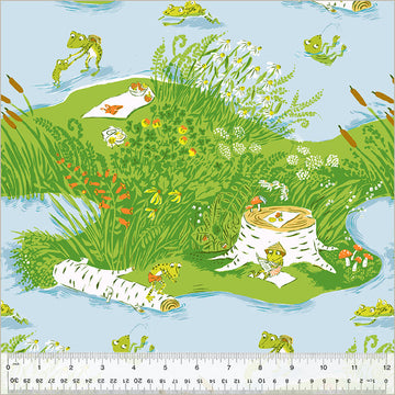 Heather Ross STUDIO EDIT: Frog Pond-Blue (1/4 Yard)