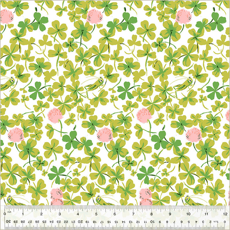 Heather Ross STUDIO EDIT: Cricket Clover-Pink (1/4 Yard)
