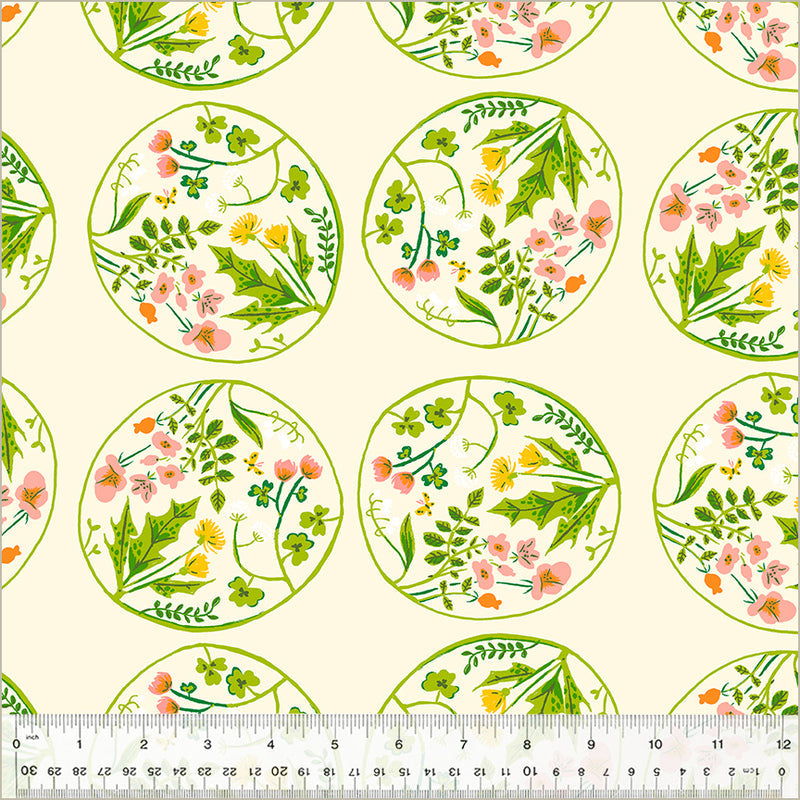 Heather Ross STUDIO EDIT: Floral Wreaths-Cream (1/4 Yard)