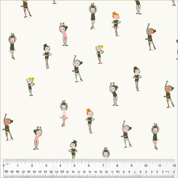 Heather Ross STUDIO EDIT: Ballerinas-Cream (1/4 Yard)
