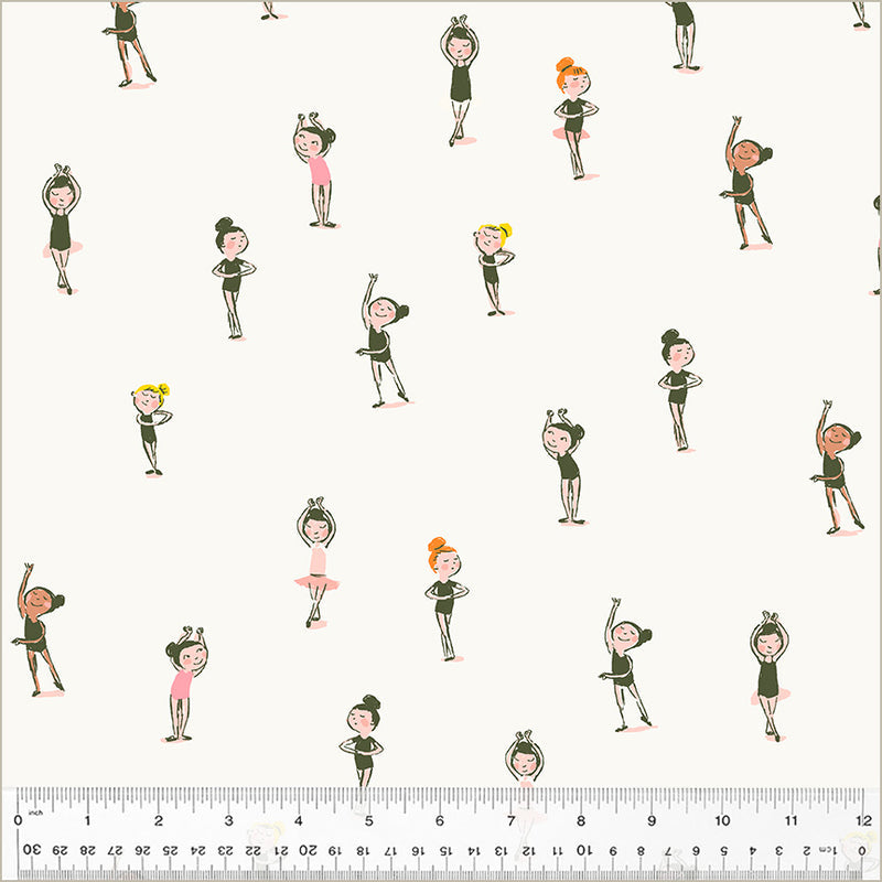 Heather Ross STUDIO EDIT: Ballerinas-Cream (1/4 Yard)
