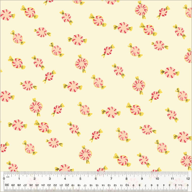 Heather Ross STUDIO EDIT: Peppermint Candies-Cream (1/4 Yard)