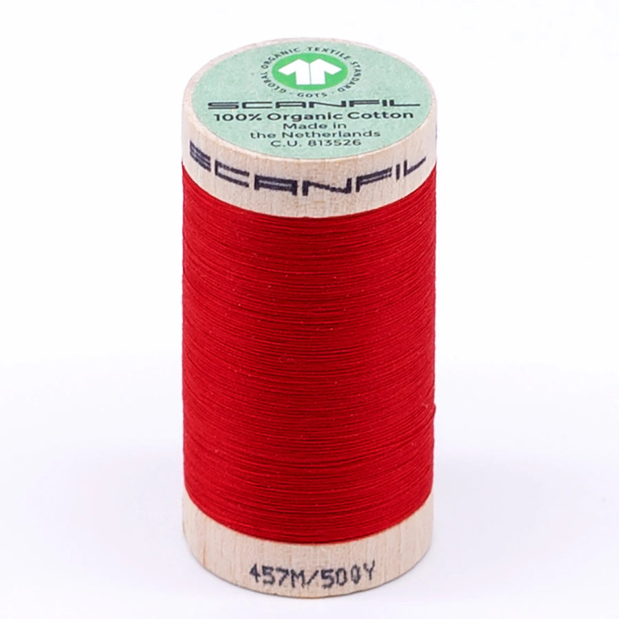 Scanfil: Organic Cotton Thread 50wt- Risk Red 4805