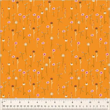 Heather Ross STUDIO EDIT: Wildflowers-Orange (1/4 Yard)