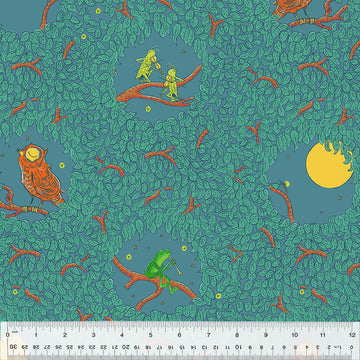 Heather Ross FORESTBURGH: Night Music-Teal (1/4 Yard)