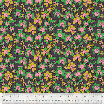 Heather Ross FORESTBURGH: Clover-Eggplant (1/4 Yard)