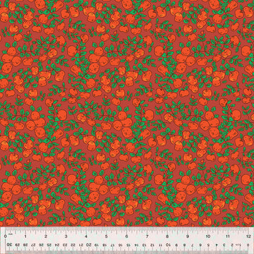 Heather Ross FORESTBURGH: Apples-Warm Red (1/4 Yard)
