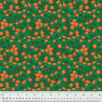 Heather Ross FORESTBURGH: Apples-Green (1/4 Yard)