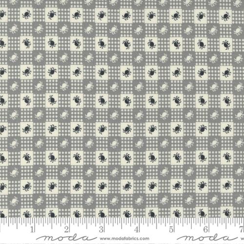 Owl O Ween: Spider Gingham-Fog (1/4 Yard)