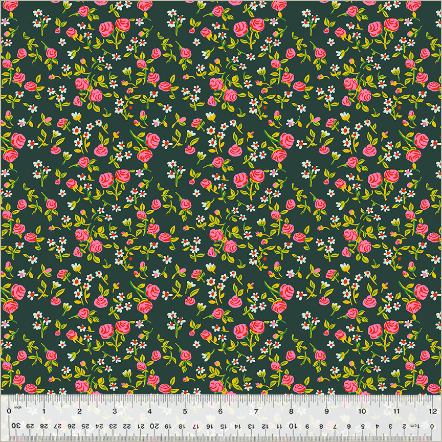 Heather Ross BY HAND: Mousy Floral-Pasture (1/4 Yard)