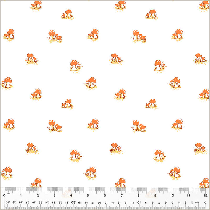 Heather Ross STUDIO EDIT: Mushrooms-White (1/4 Yard)