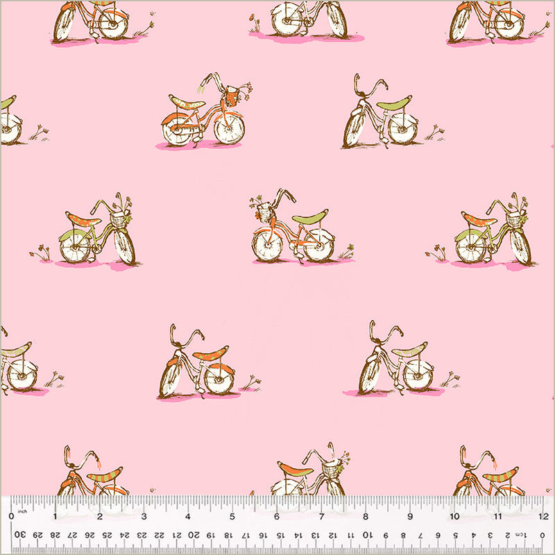 Heather Ross STUDIO EDIT: Dream Bike-Pink (1/4 Yard)
