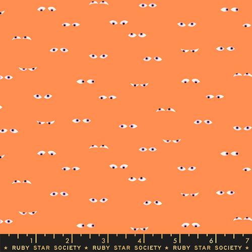 Ruby Star Society TINY FRIGHTS: Creepy Eyes-Pumpkin (1/4 Yard)