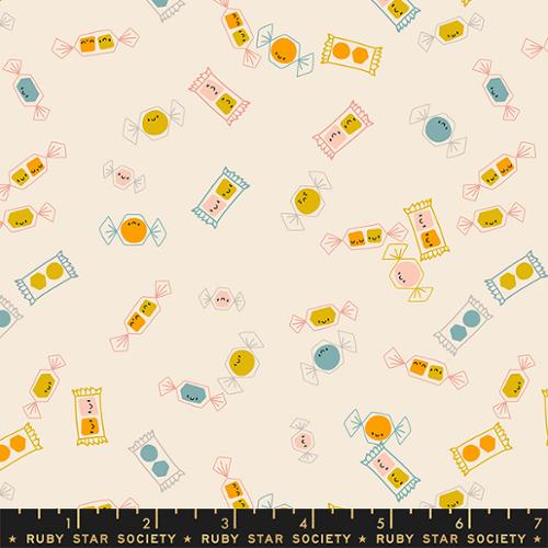 Ruby Star Society TINY FRIGHTS: Tossed Candy-Natural (1/4 Yard)