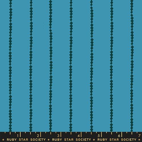 Ruby Star Society SUGAR MAPLE: Featherbed Stripes Geometric Retro-Vinyage Blue (1/4 Yard)