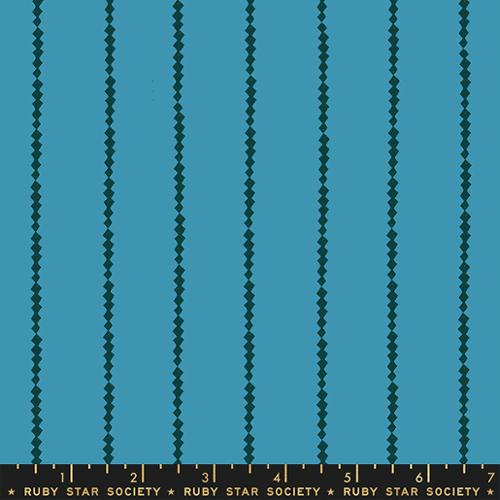 Sugar Maple: Featherbed Stripes Geometric Retro- Vinyage Blue (1/4 Yard)