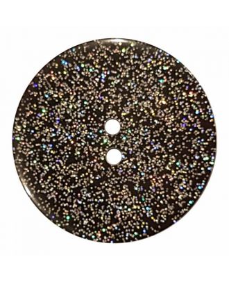 Round glitter button 28mm-Black