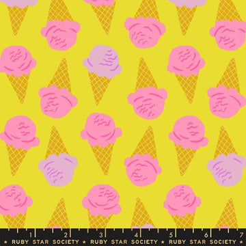Sugar Cone: Ice Cream- Citron (1/4 Yard)