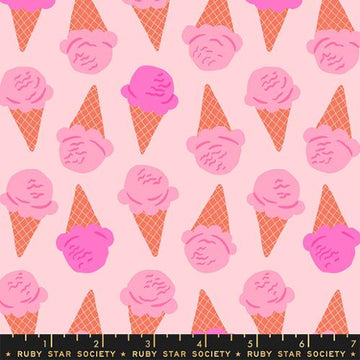 Sugar Cone: Ice Cream- Cotton Candy Pink (1/4 Yard)