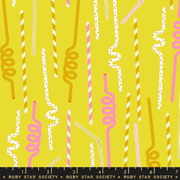 Ruby Star Society SUGAR CONE: Straws-Citron (1/4 Yard)