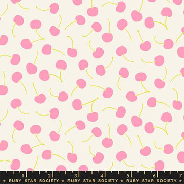 Ruby Star Society SUGAR CONE: Cherries-Flamingo (1/4 Yard)