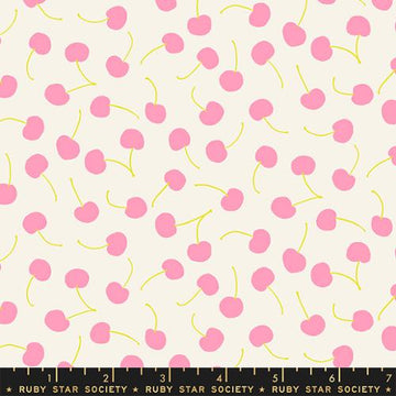 Sugar Cone: Cherries- Flamingo (1/4 Yard)