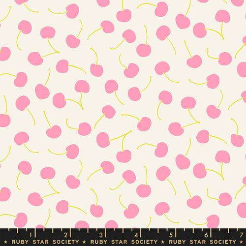 Ruby Star Society SUGAR CONE: Cherries-Flamingo (1/4 Yard)